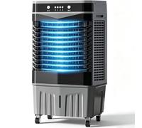 Climatizador Evaporativo Industrial Portátil Humidificador Enfriadores para Naves Locales 55L 3 Velocidades Oscilación 120° Aire Acondicionado Portátil Sin Tubo Exterior 4 Packs Hielo 45*35*80cm