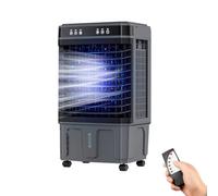 Climatizador Evaporativo Industrial, Ventilador Frio Hielo Portátil con 3 Velocidades, Tanque de Agua de 20/30/40 L, Control Remoto, Temporizador de 12 H, para Uso Doméstico, Oficina y Comercial(80x43