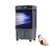 Climatizador Evaporativo Industrial, Ventilador Frio Hielo Portátil con 3 Velocidades, Tanque de Agua de 20/30/40 L, Control Remoto, Temporizador de 12 H, para Uso Doméstico, Oficina y Comercial(90x43