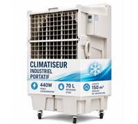Climatizador Evaporativo Industrial VONALA ARCTIC120, 12000 m³/h, Hasta 150 m², Depósito 70L, 440W Bajo Consumo, Climatizador Industrial Portátil con Entrada de Agua Automática, Enfriador