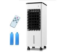 Climatizador Evaporativo portátil Bajo Consumo,Enfriador de Aire 4 en 1, Depósito 6L/12L Humidificador Iones Negativos Control Remoto Temporizador 7.5 h, 3 Modos 3 Velocidades(6L black)