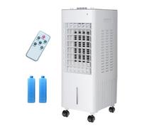 Climatizador Evaporativo portátil Bajo Consumo,Enfriador de Aire 4 en 1, Depósito 6L/12L Humidificador Iones Negativos Control Remoto Temporizador 7.5 h, 3 Modos 3 Velocidades(12L white)