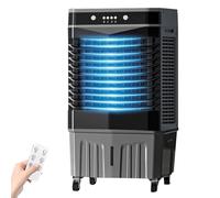 Climatizador Evaporativo Portátil de 2800 CFM con Control Remoto, 40L, Temporizador de 12H, 3 Velocidades, Ruedas, Oscilación de 120°, Climatizador Industrial para Enfriar Habitaciones(80x35x45cm/31.5