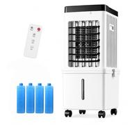 Climatizador Evaporativo Silencioso 15L, Aire Acondicionado Portátil Sin Tubo con Mando a Distancia, Temporizador de 7,5 Horas, 3 Velocidades, Enfriador de Aire para Hogar, Dormitorio y Oficina