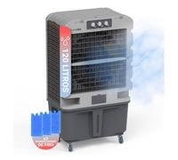 UNIVERSALBLUE Climatizador Modo Evaporativo y Frío Portatil | Aire Acondicionado Natural | x3 Packs de hielo | Capacidad 120L | 3 Velocidades | Silencioso | 10.000 m³/h | Superficies de 80 m²