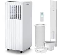 Climatizador móvil 7000 BTU, refrigeración, ventilación y deshumidificación, con ventilador de 2 niveles, temporizador de 24 horas y mando a distancia
