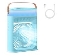 Climatizadores portátiles enfriadores de aire con refrigeración por agua, enfriador evaporativo 4 en 1, humidificador purificador de aire y ventilador, 3 velocidades, mini enfriador de aire portátil