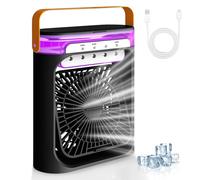 Climatizadores portátiles enfriadores de aire con refrigeración por agua, enfriador evaporativo 4 en 1, humidificador purificador de aire y ventilador, 3 velocidades, mini enfriador de aire portátil