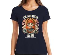 Climb High Fortune Favors The Y2K Japan - Camiseta para mujer, azul marino, S