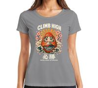 Climb High Fortune Favors The Y2K Japan - Camiseta para mujer, gris, L