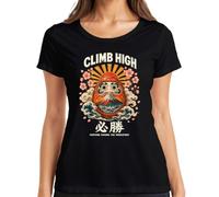 Climb High Fortune Favors The Y2K Japan - Camiseta para mujer, Negro , XL