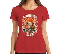 Climb High Fortune Favors The Y2K Japan - Camiseta para mujer, rojo, XL