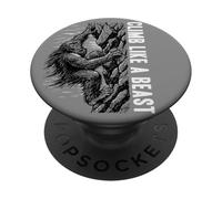 Climb Like a Beast Rock Climbing Bigfoot Sasquatch Retro PopSockets PopGrip Adhesivo