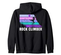 Climb Like a Girl Retro Sunset Rock Escalada Rock Climber Sudadera con Capucha