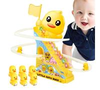 Climbing Duck Toy Set - Cute Pull Up Adventure Game for Kids | Lightweight ABS Cartoon Duck Body with Ladder Rope System, Interactive Learning Motor Skill Development Toy 10.63x5.91x9.45 in