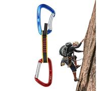 Climbing Quickdraws - 27cm Straight | Curved Gate Carabiners | 25KN High Strength Aluminum Alloy Quickdraws | Safety Gear For Mountaineering Rock Ice Climbing Rappelling Outdoor Adventure Equipment