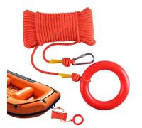Climbing Rope - Floating Reflective Hiking Rope with Ring & High-Visibility Strands | For Boating Fishing Camping Hunting, Swimming Mooring Dock Lines Kayak, Marine & Outdoor Safety Equipmen