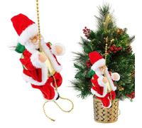Climbing Santa, 22 x 13,5 x 12 cm Hangable Christmas Musical Decor With Light, Easy Installation Indoor Wall Mounted Charm | For Kids Adults Home Holiday Front Door Yard Roof Classroom Tree Window