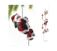 Climbing Santa Claus Christmas Ornament Decoration Gift, Climbs Up And Down, Battery Operated Climbing Santa with Light Music And Sound Tw
