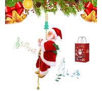 Climbing Santa with Music - Funny Santaclaus Hangingclimbing Climbs up and Down Battery Operated, Christmas Ornament Decoration (1Pcs)