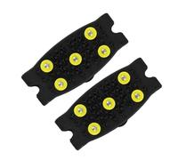 Climbing Spikes Anti Slip Mountaineering Cleats Unisex Snow Claw Shoe Covers Walking Hiking Accessories(Black Yellow)