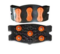 Climbing Spikes Anti Slip Mountaineering Cleats Unisex Snow Claw Shoe Covers Walking Hiking Accessories(Black Orange)