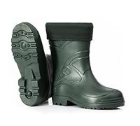 CLIMBR Botas de goma forradas ultraligeras para hombre, EVA, térmicas, 40-49, cálidas, de caña corta, botas de trabajo de invierno con forro, verde oliva, 47 EU