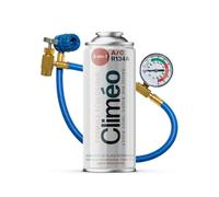 Climeo 3 en 1 400 ml con manguera y manómetro - Reemplazo ecológico para refrigerante y sellador R134a/R12 - Servicio autónomo de aire acondicionado