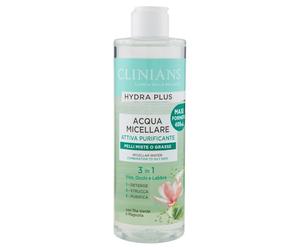 CLINIANS | Agua Micelar Desmaquillante Purificante Hydra Plus Active, Dermatológicamente Testado, Limpia Suavemente, Made in Italy, 400 ml