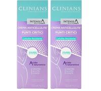 CLINIANS | Intense A Puntos Críticos, Crema Anticelulítica, Remodelante, Dermatológicamente Testado, Made in Italy, 150 ml (Paquete de 2)