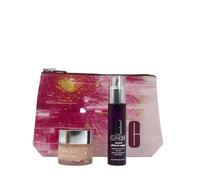 Clinique Bolsa de cosméticos con 3 productos (rojo oscuro), rojo oscuro, Neceser de maquillaje