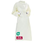 Clinotest Bata protectora con puños de punto - Bata de laboratorio resistente a la ebullición y bata quirúrgica de 50% algodón y 50% poliéster - Apto para lavado industrial y duradero - Para hombres y