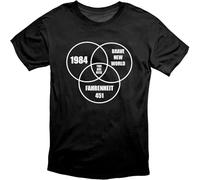 CLINSIS 1984 Brave World Fahrenheit 451 Conspiracy T-Shirt Black XL