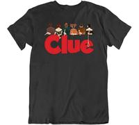 CLINSIS Clue The Movie Men's T Shirt Casual Graphic Vintage Gift Tops Black L