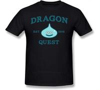 CLINSIS Dragon Quest T Shirt Short Sleeve Graphic Tees Fun Mens Oversized Black XL