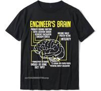 CLINSIS Engineers Brain Funny Engineering Games Process Men's T Shirt Unisex Tees Black S