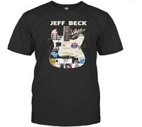 CLINSIS Guitar Jeff Beck Band Members Signatures Tshirt Black 3XL