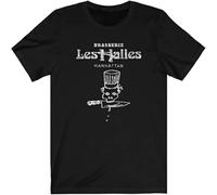 CLINSIS Kaif Vintage Looking Brasserie Les Halles T-Shirt Anthony Bourdain' Old Restaurant Black S