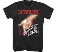 CLINSIS Loverboy Get Lucky Tour 1982 Men's T Shirt Music Album Concert Merch Black XL