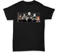 CLINSIS The Usual Horror Suspects Halloween Men's T Shirt Unisex Clothing Black L