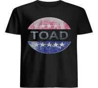 CLINSIS Toad for America Stars Vintage Men's T Shirt Unisex Clothing Black L