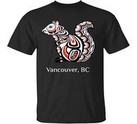 CLINSIS Tribal Squirrel Vancouver BC Native American Haida Men's T Shirt Unisex Clothing Black XL