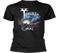 CLINSIS Trouble The Skull Men's T Shirt Unisex Clothing Black XL