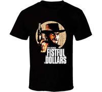 Clint Eastwood Fistful of Dollars T Shirt Western Retro Movie Art T Shirt Men's Shirt Unisex Round Neck Top Tees Short Sleeve T-Shirt (Large)