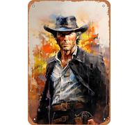 Clint Eastwood The Outlaw Josey Wales West Cowboy Póster de la película Vintage Cartel de lata para bar, hombre, cueva, oficina, garaje, hogar, decoración de pared, regalo de hombre, letrero de metal