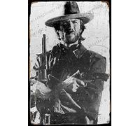 Clint EastwoodII Carteles de chapa vintage Cartel de chapa Retro Letrero de metal Placa Arte Decoración de pared 8 × 12 Pulgadas