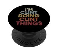 Clint Name Clint Personalized Name First Given PopSockets PopGrip Adhesivo