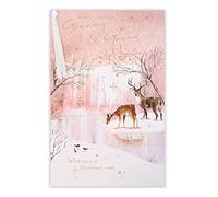 Clintons: Deers By Snowy Lake Scene Granny & Grandad Tarjeta de Navidad