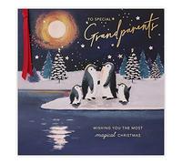 Clintons: Peguin Family Abuelos Tarjeta de Navidad