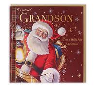 Clintons: Santa Holding Lantern Nieto Tarjeta de Navidad